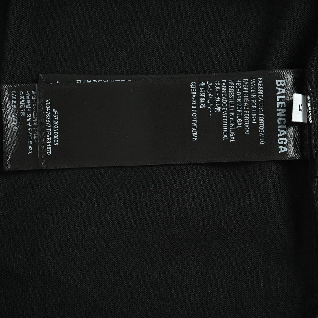 Balenciaga Masking Tape Logo Long Sleeve T-Shirt — Black