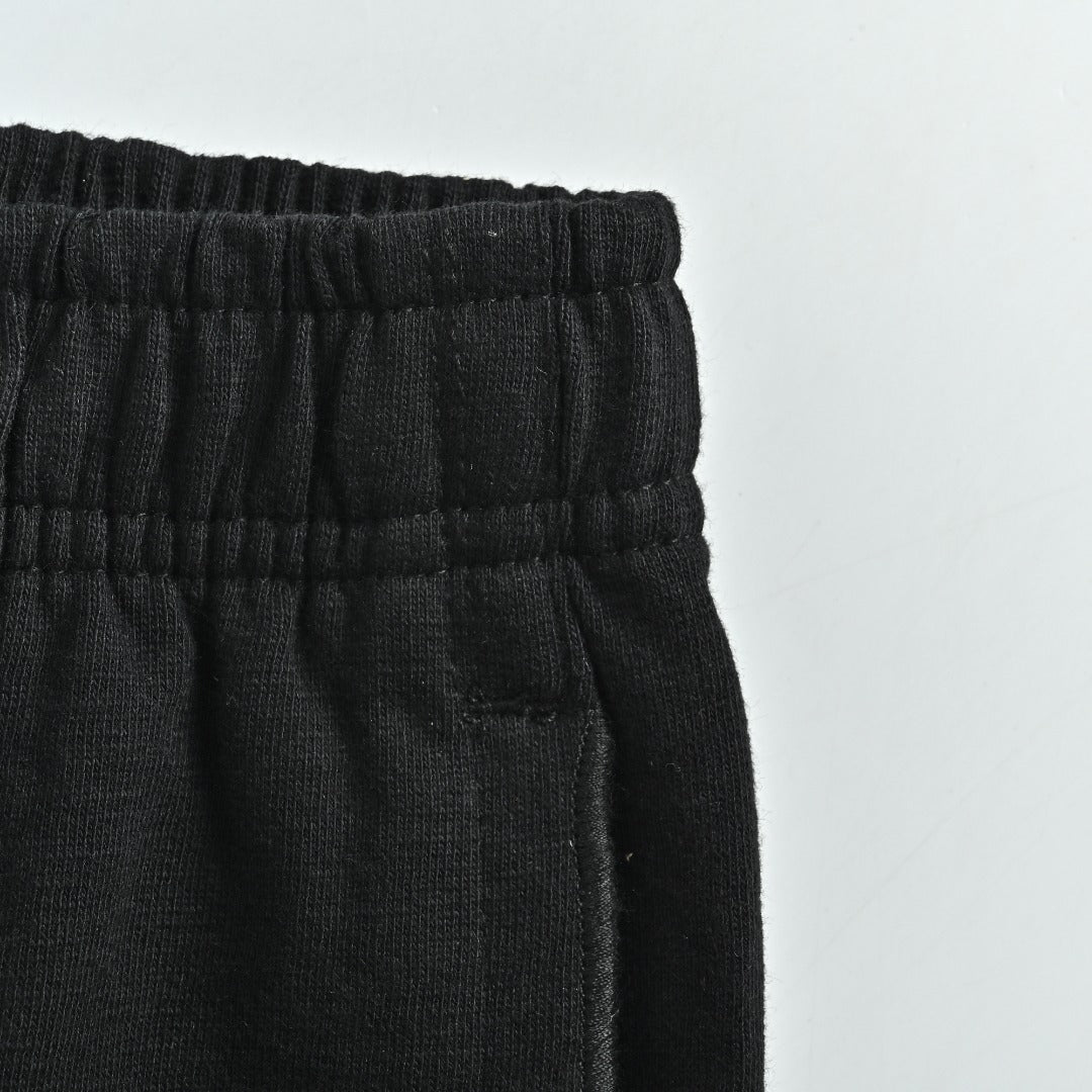 Stone Island Terry Fleece Badge Shorts — Black