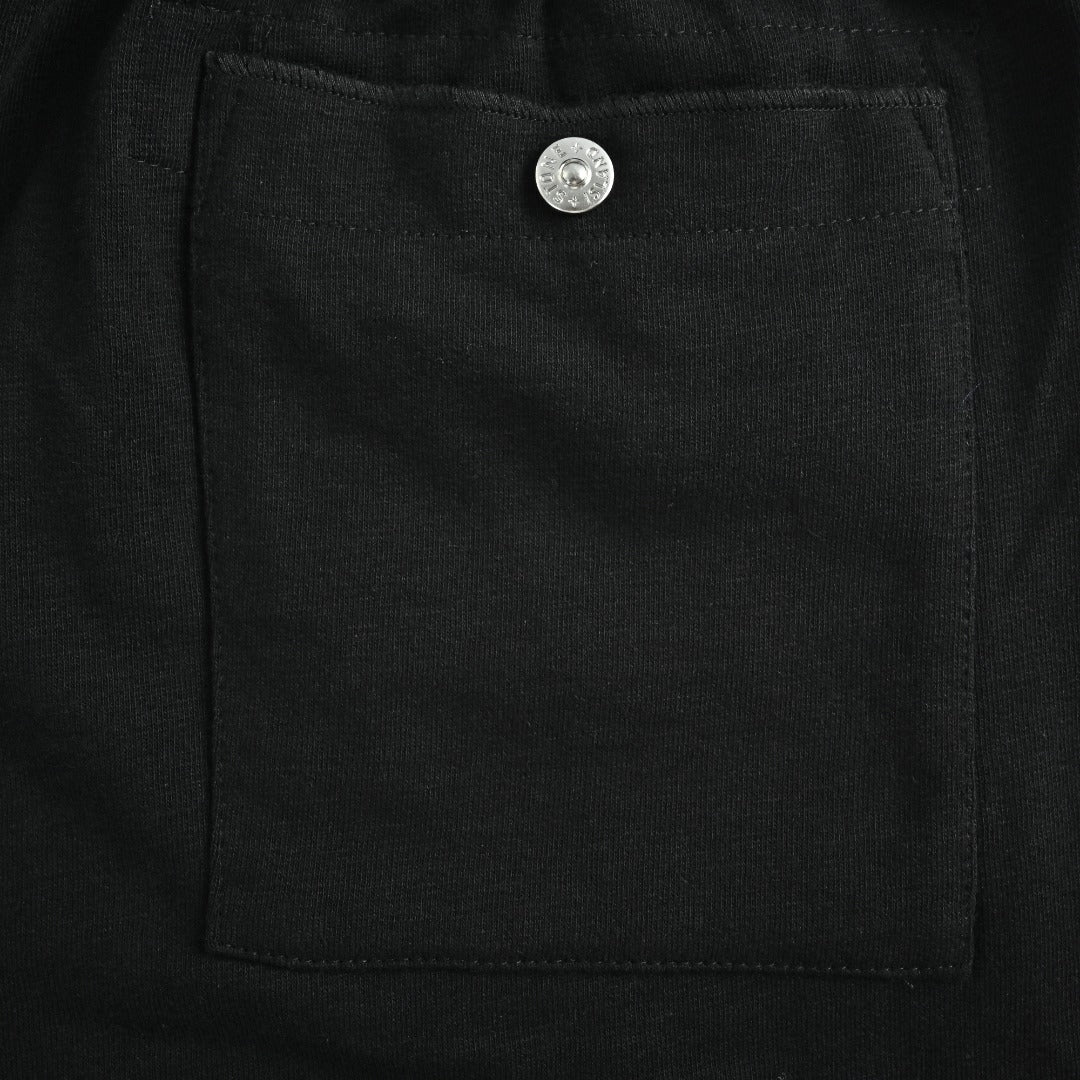Stone Island Terry Fleece Badge Shorts — Black