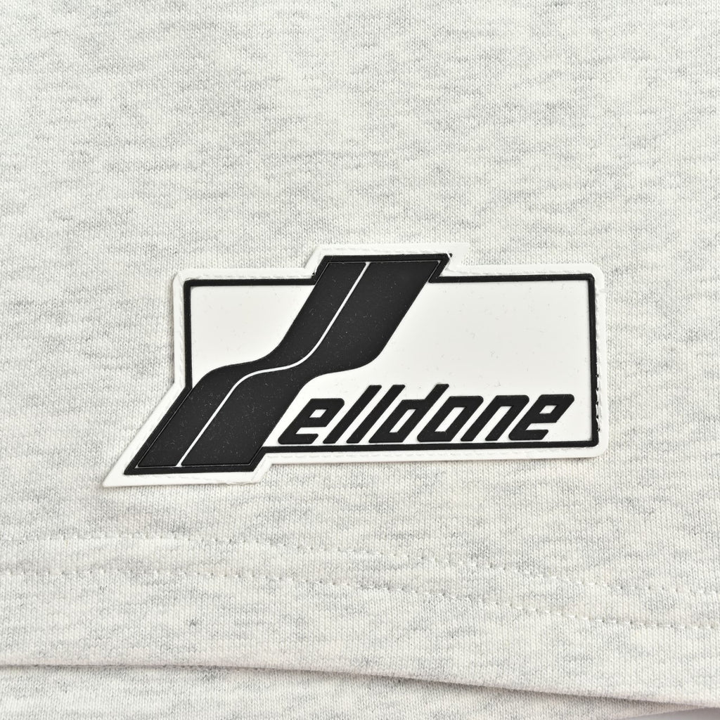 WE11DONE Silicone Logo Drawstring Fleece Shorts — White