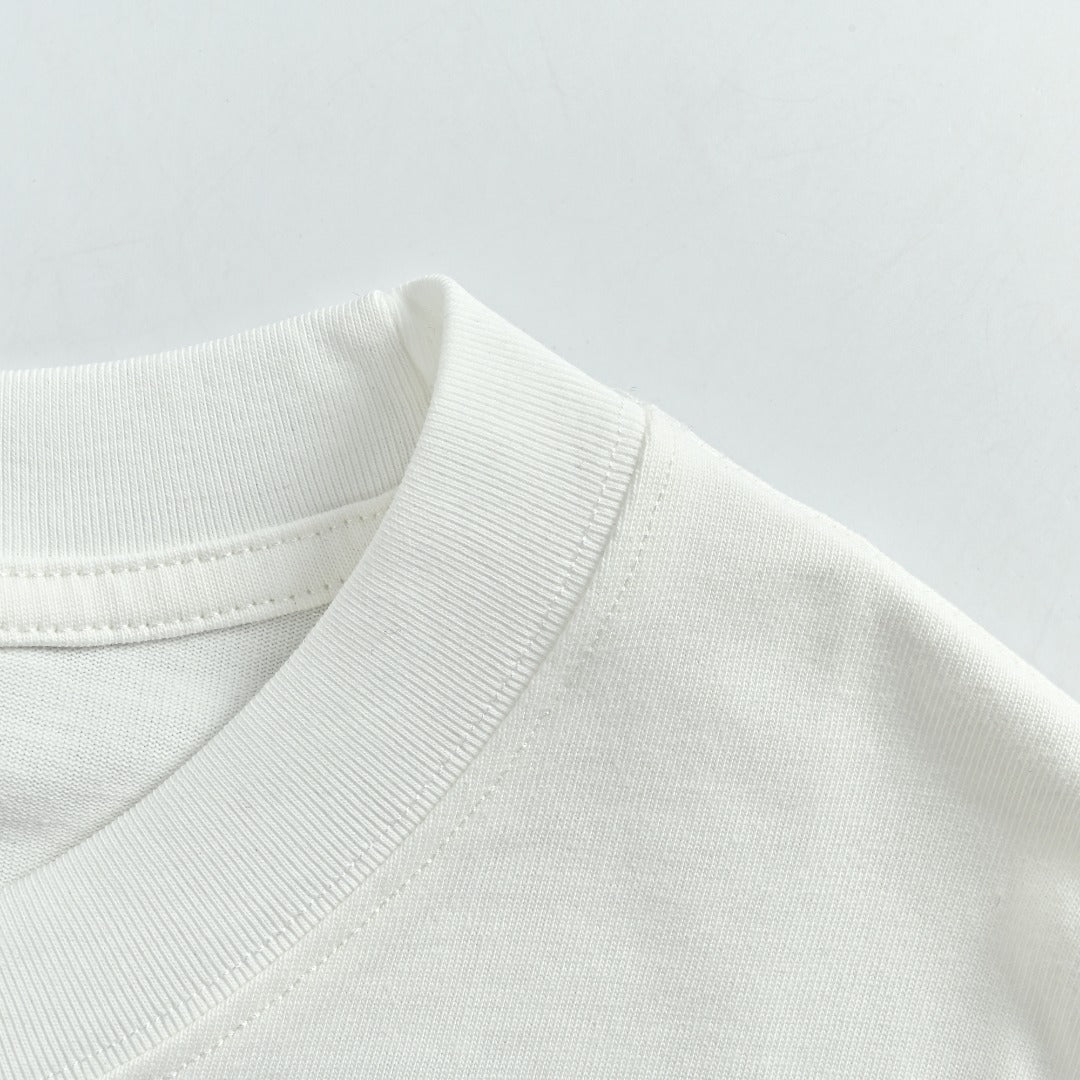 Balenciaga Classic 3M Logo Embroidered Crewneck Long Sleeve T-Shirt — White