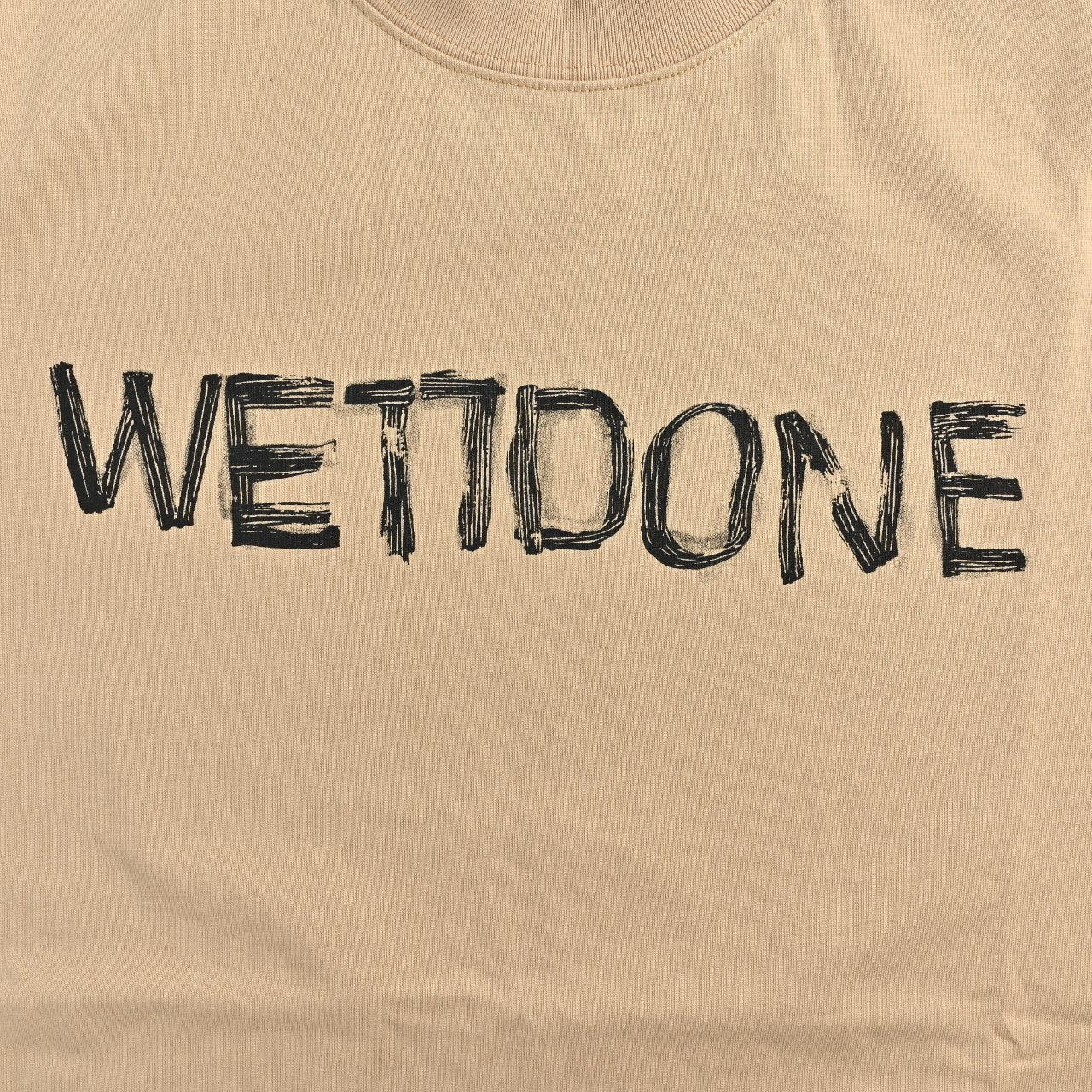 WE11DONE 26SS Hand-Drawn Logo Sketch Short Sleeve T-Shirt — Khaki
