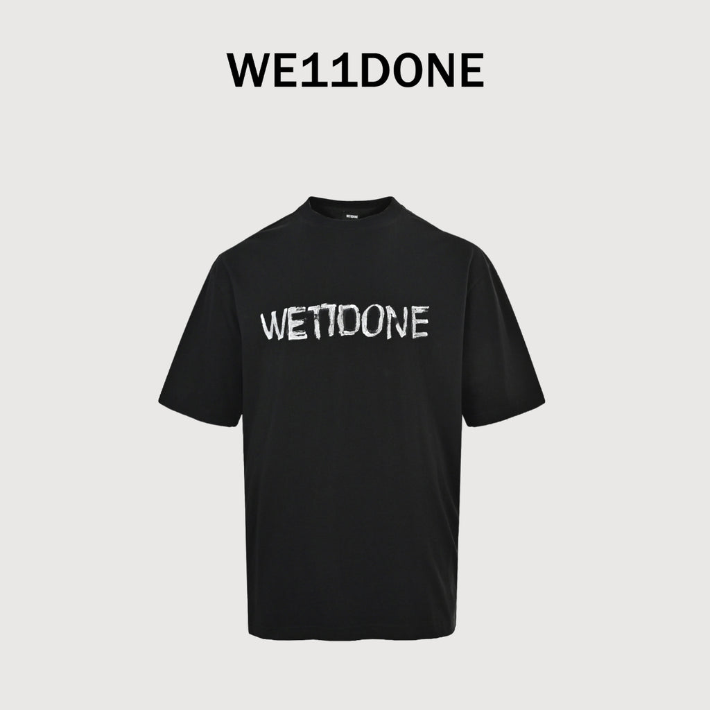 WE11DONE 26SS Hand-Drawn Logo Sketch Short Sleeve T-Shirt — Black