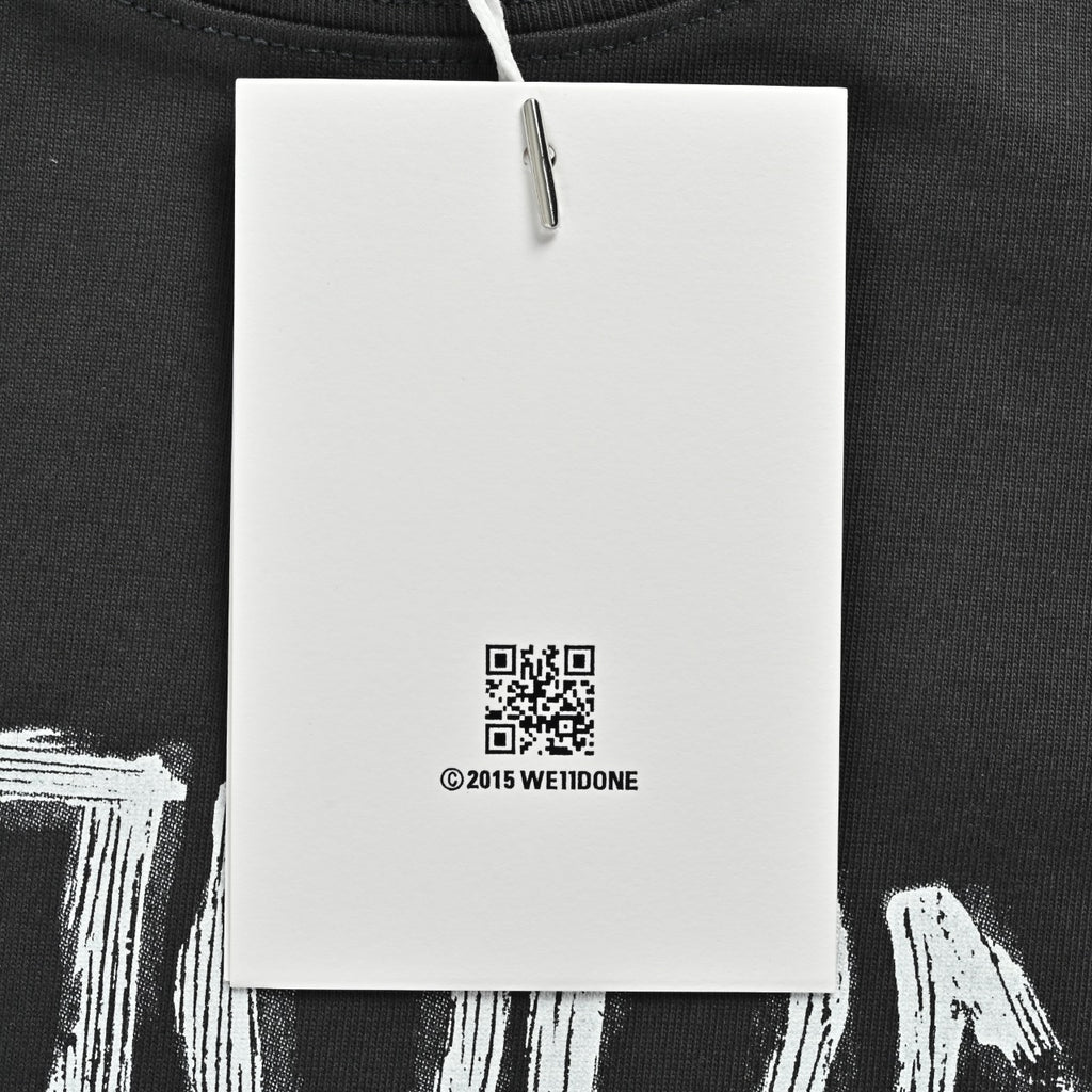 WE11DONE 26SS Hand-Drawn Logo Sketch Short Sleeve T-Shirt — Black