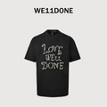 WE11DONE 24SS Ivory Pearl Rhinestone Letter Short Sleeve T-Shirt — Black