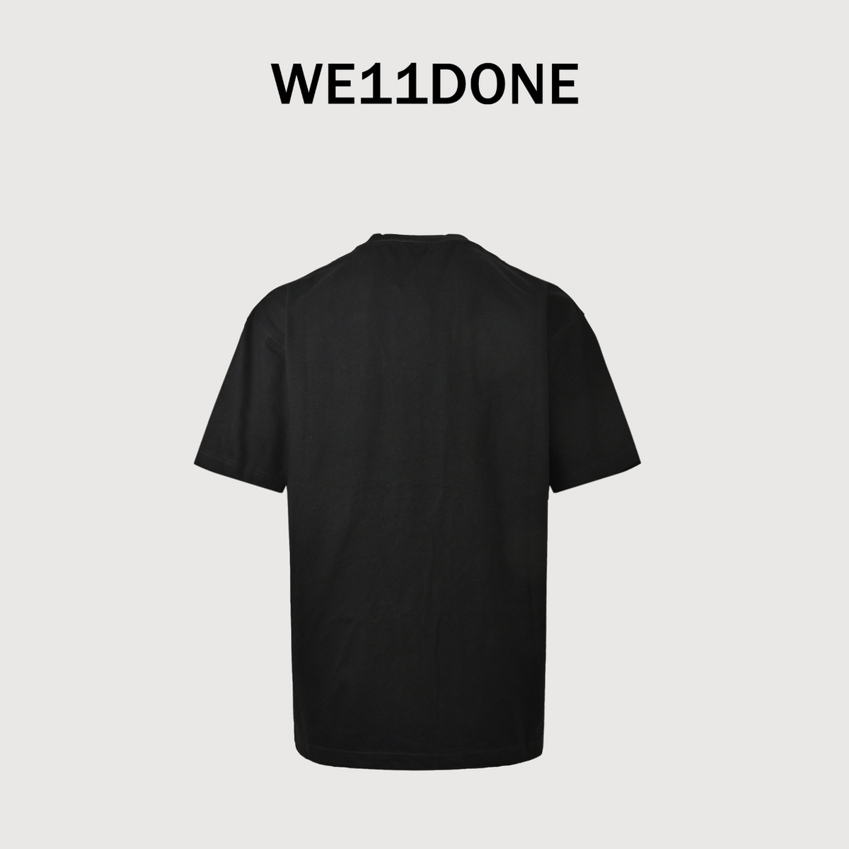 WE11DONE 24SS Ivory Pearl Rhinestone Letter Short Sleeve T-Shirt — Black