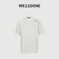 WE11DONE Minimal Letter Print Short Sleeve T-Shirt — White