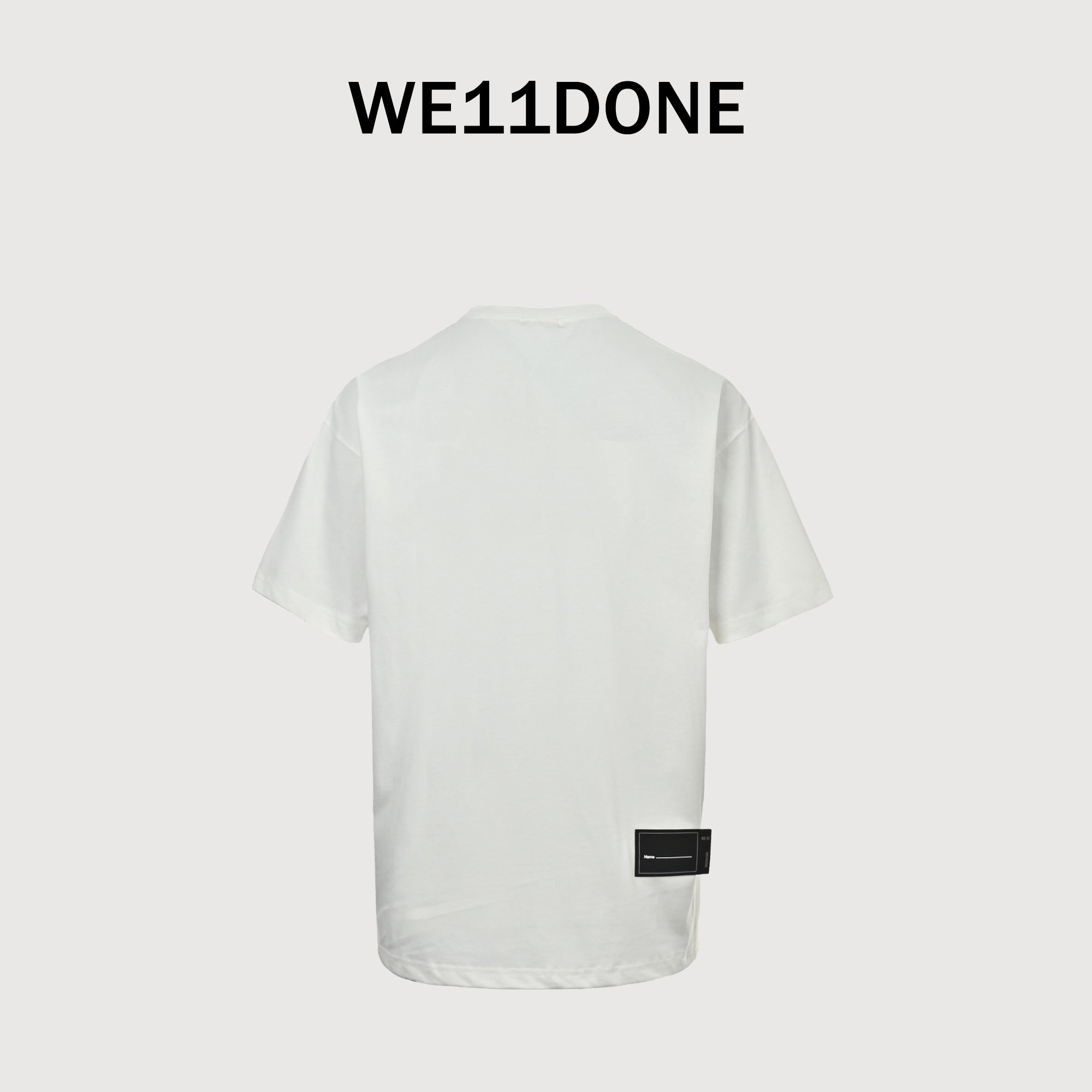 WE11DONE Minimal Letter Print Short Sleeve T-Shirt — White