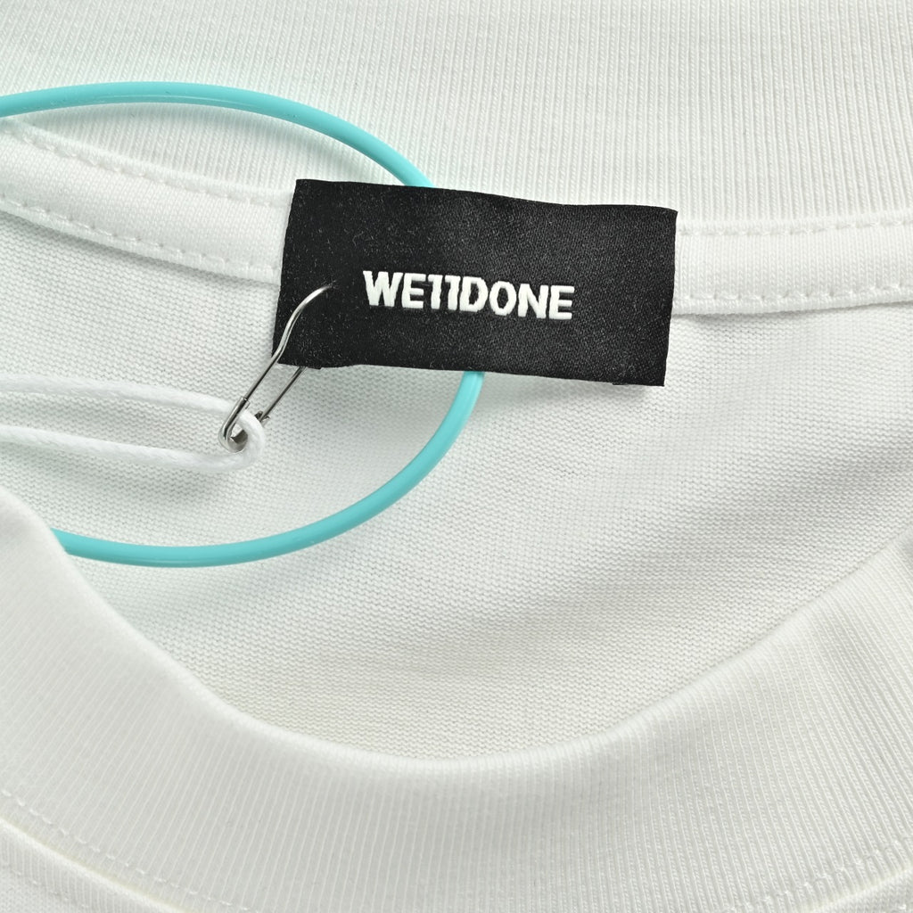 WE11DONE Minimal Letter Print Short Sleeve T-Shirt — White