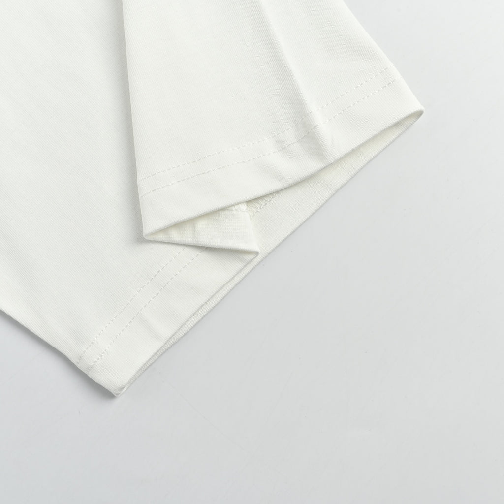 WE11DONE Minimal Letter Print Short Sleeve T-Shirt — White