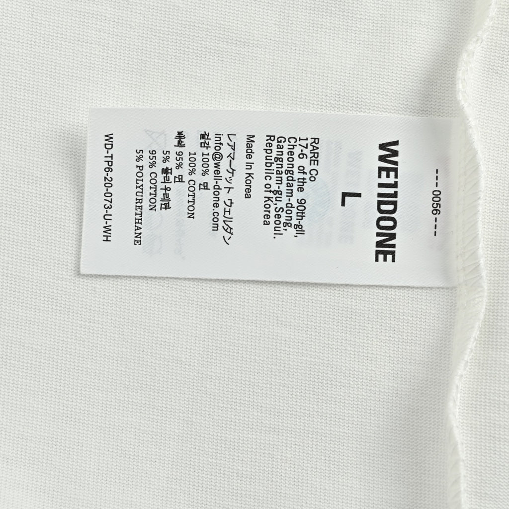 WE11DONE Minimal Letter Print Short Sleeve T-Shirt — White