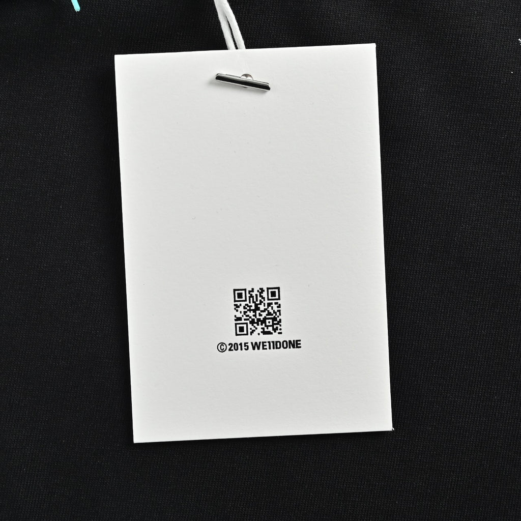WE11DONE Minimal Letter Print Short Sleeve T-Shirt — Black