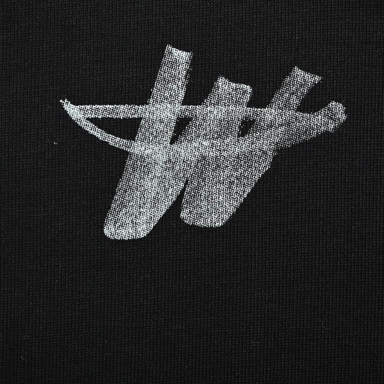 WE11DONE Minimal Letter Print Short Sleeve T-Shirt — Black