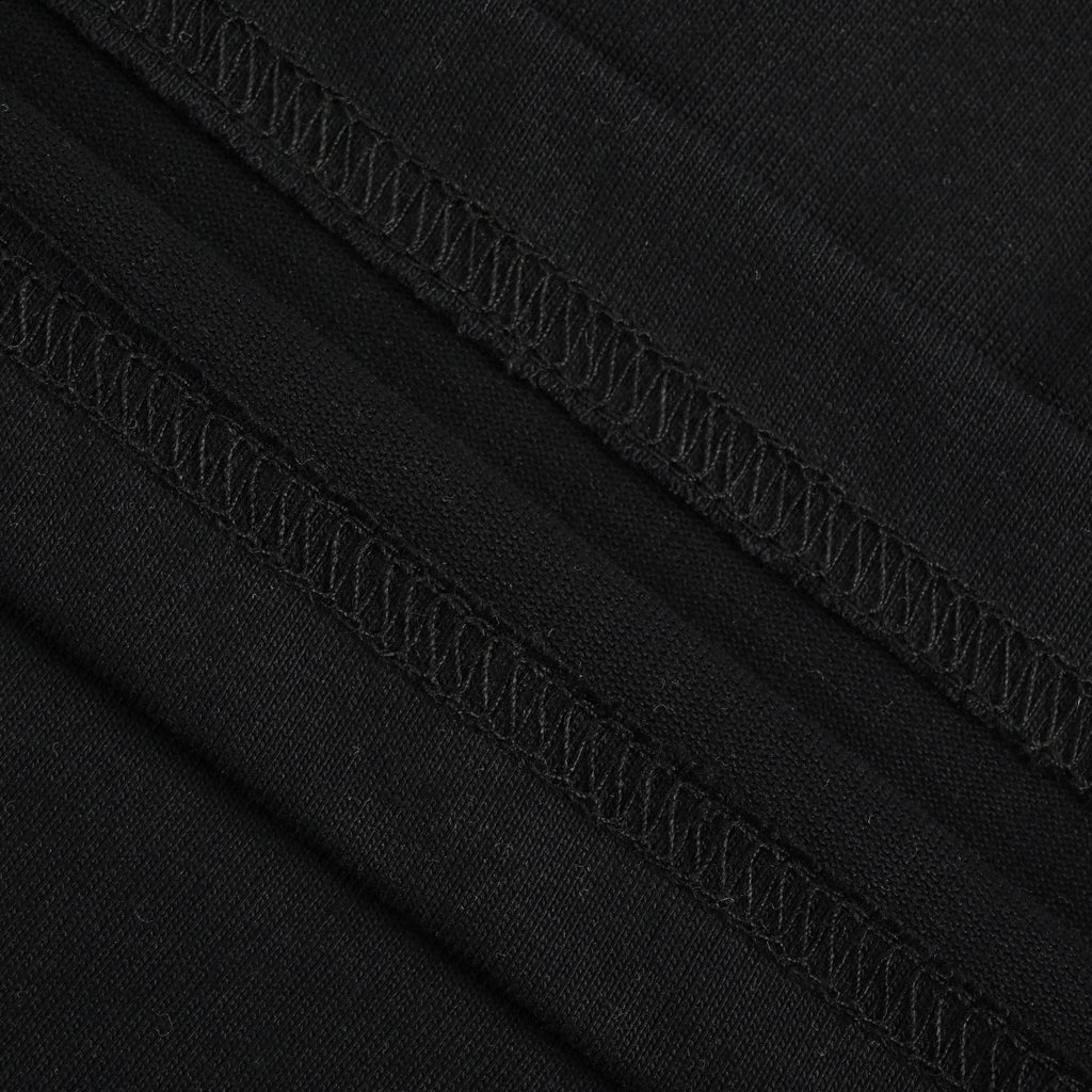 WE11DONE Minimal Letter Print Short Sleeve T-Shirt — Black