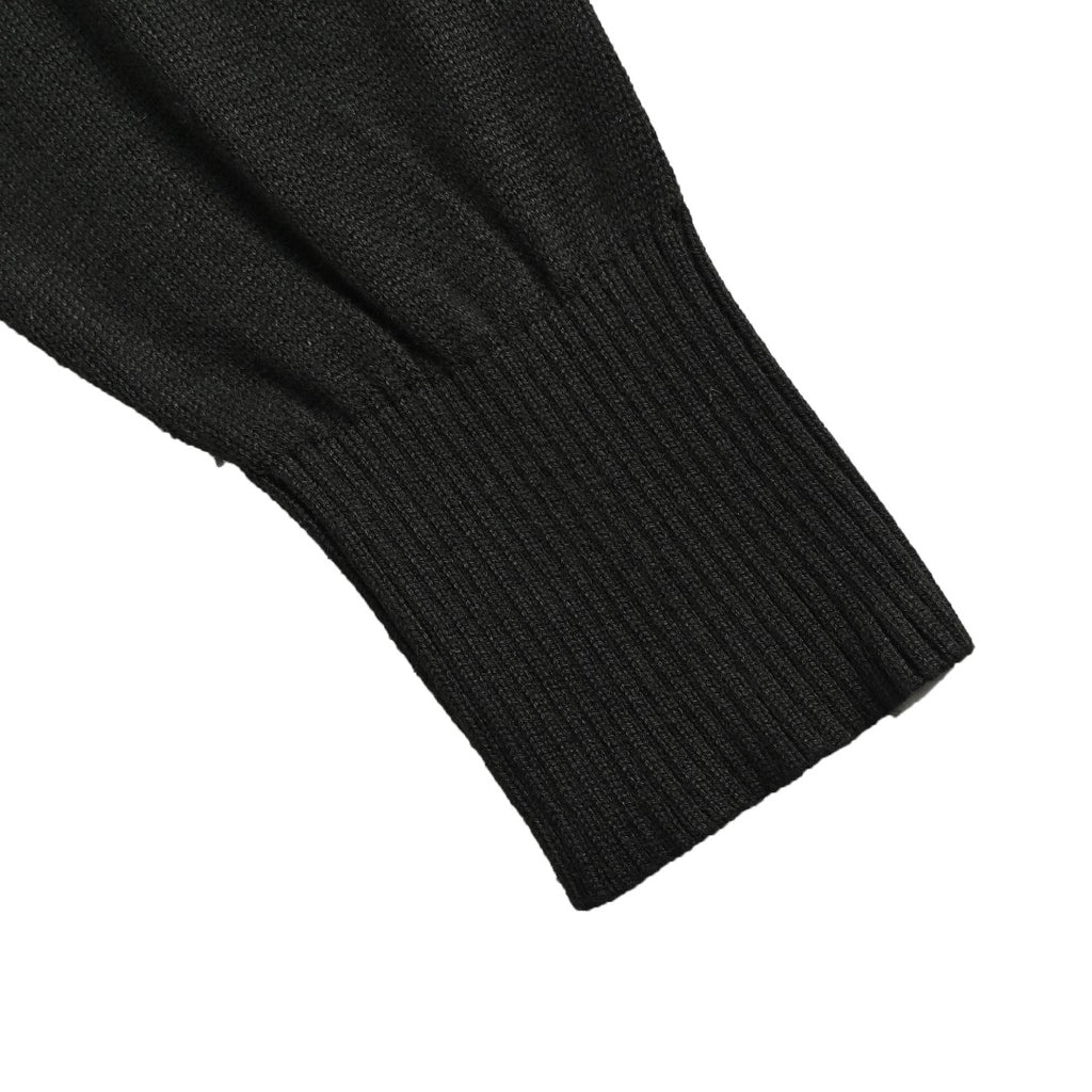 AMI Paris Small Heart Embroidered Crewneck Knit Sweater — Black