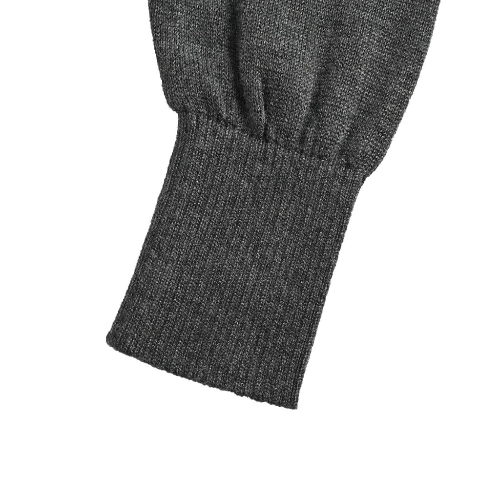 AMI Paris Small Heart Embroidered Crewneck Knit Sweater — Dark Grey