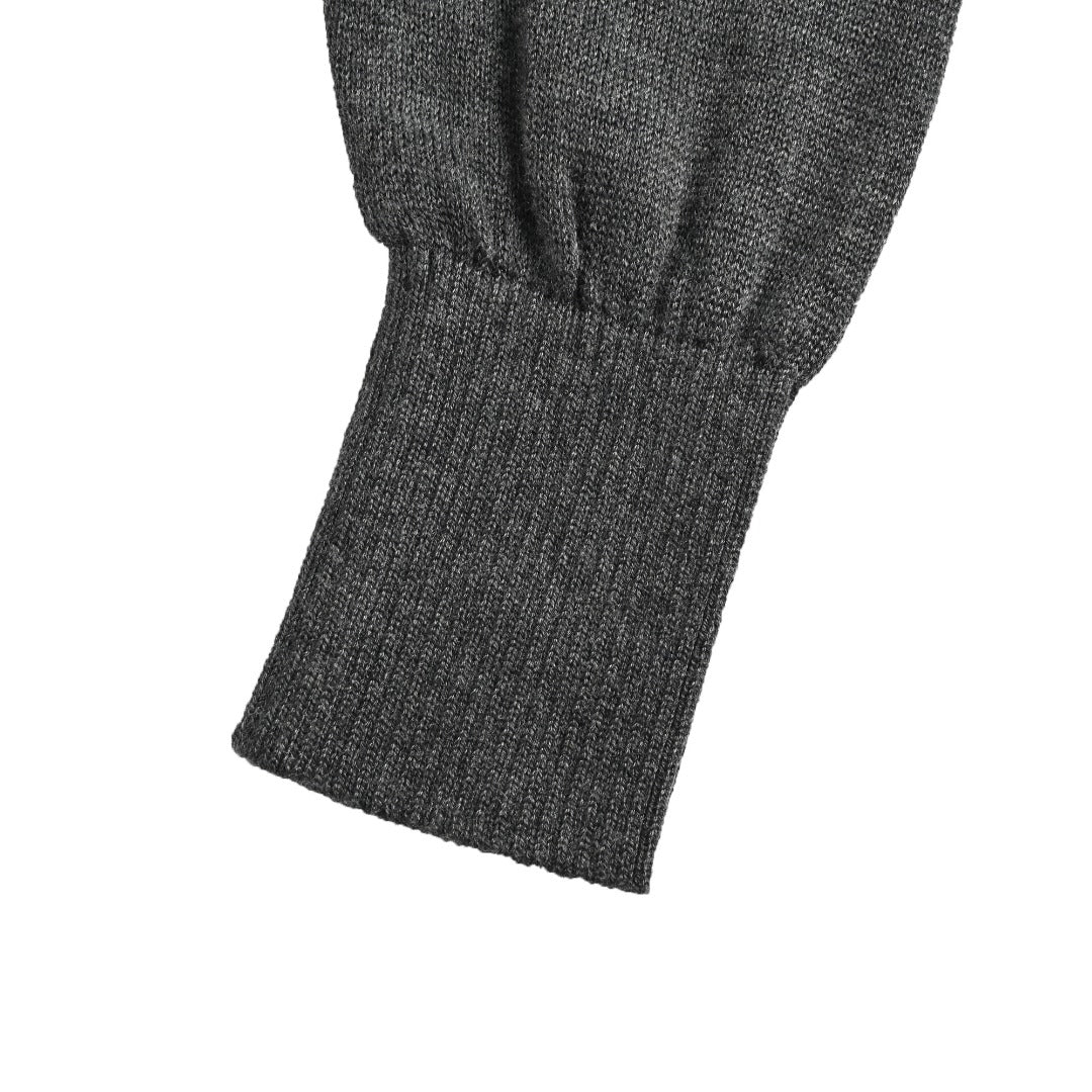 AMI Paris Small Heart Embroidered Crewneck Knit Sweater — Dark Grey