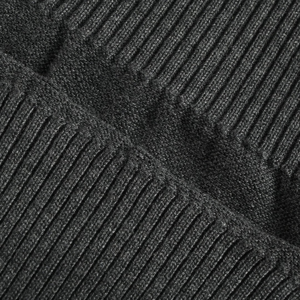 AMI Paris Small Heart Embroidered Crewneck Knit Sweater — Dark Grey