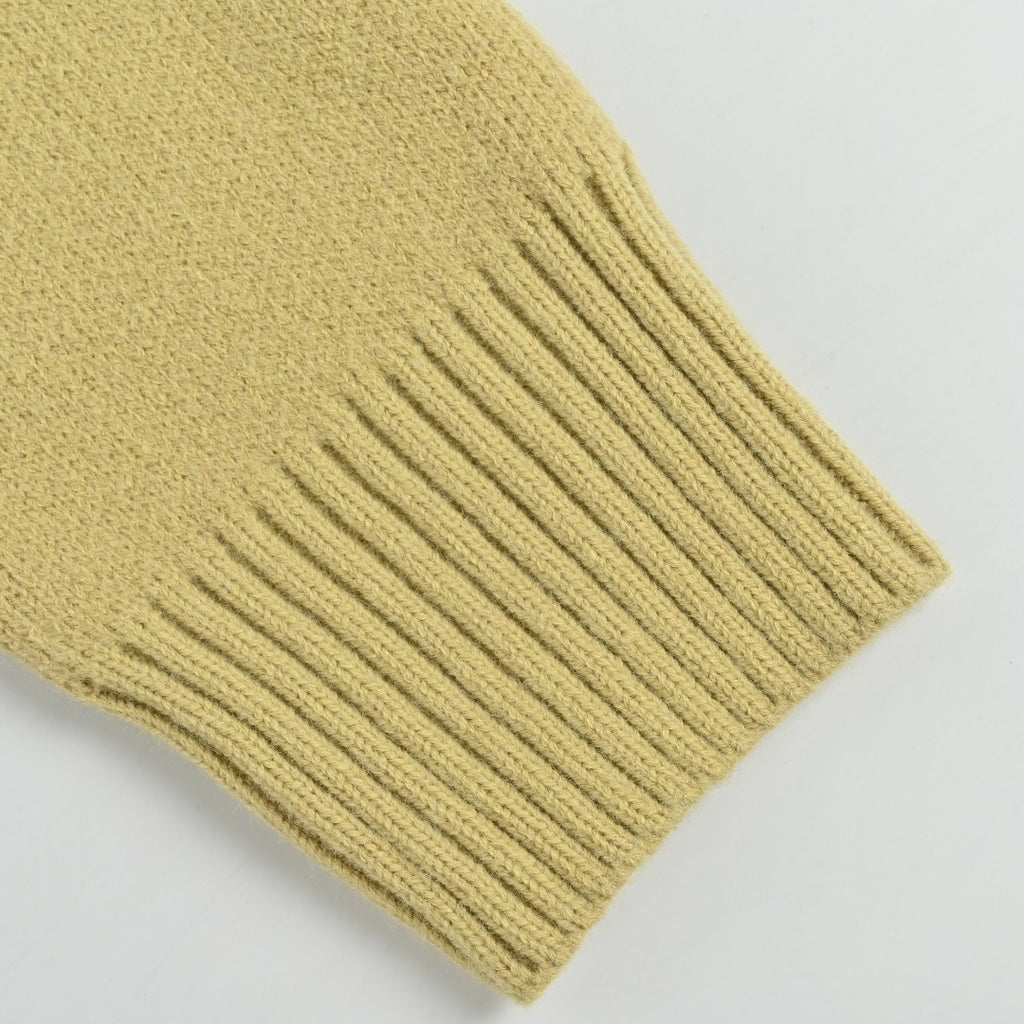 AMI Paris Three-Color Heart Jacquard Crewneck Sweater — Khaki