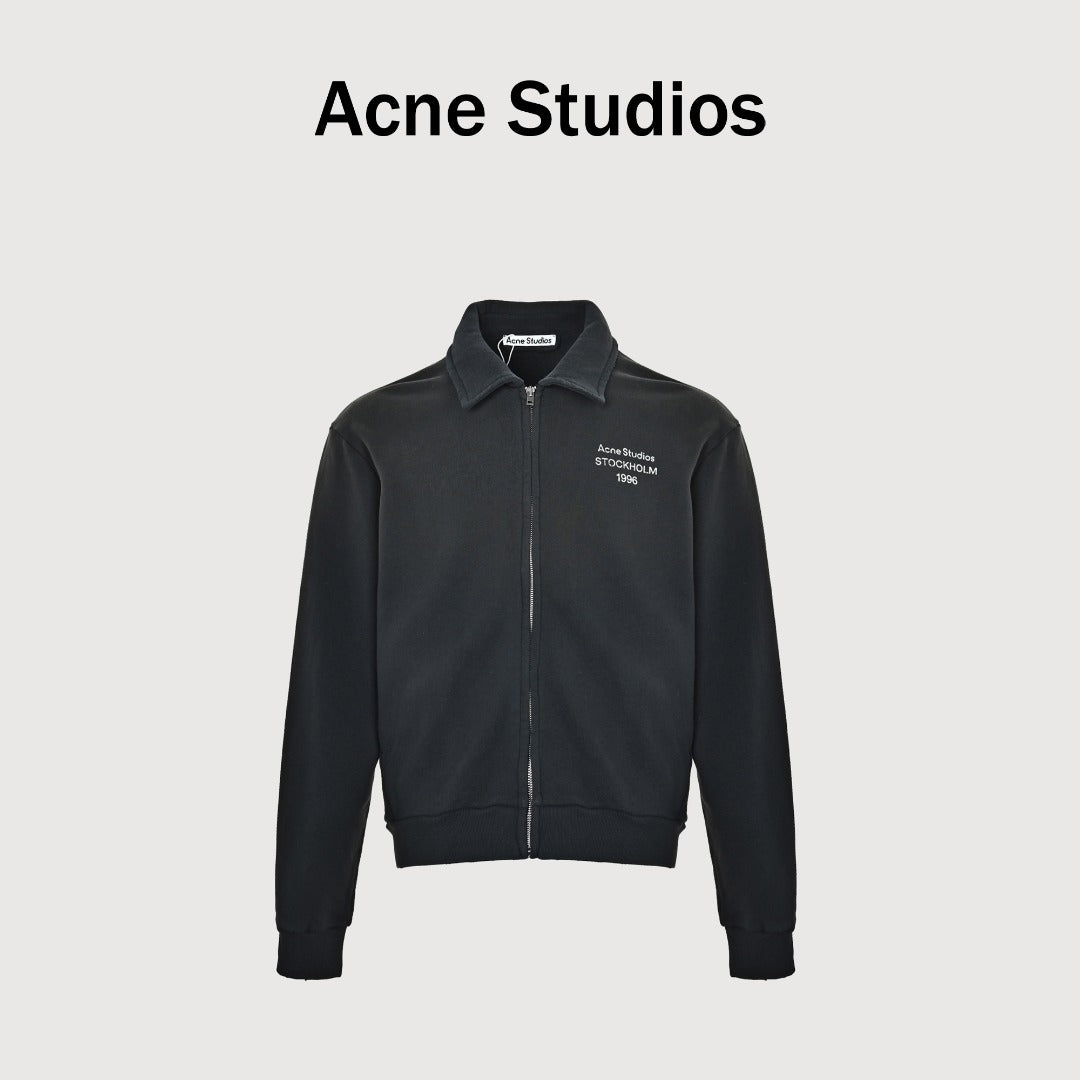 Acne Studios 1996 Washed Vintage Zip Jacket — Black