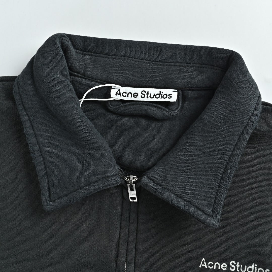 Acne Studios 1996 Washed Vintage Zip Jacket — Black