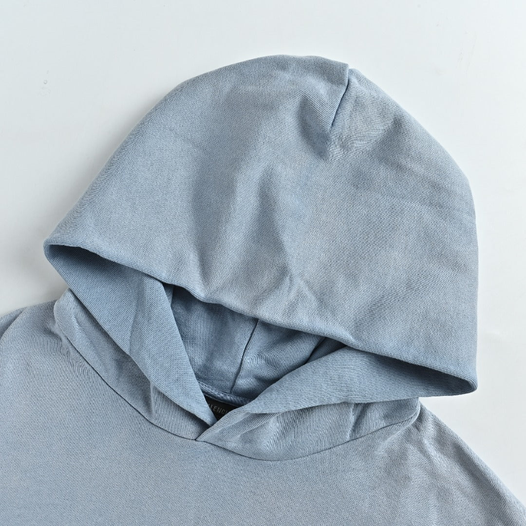 Balenciaga Washed Cola Letter Logo Hoodie — Slate Blue