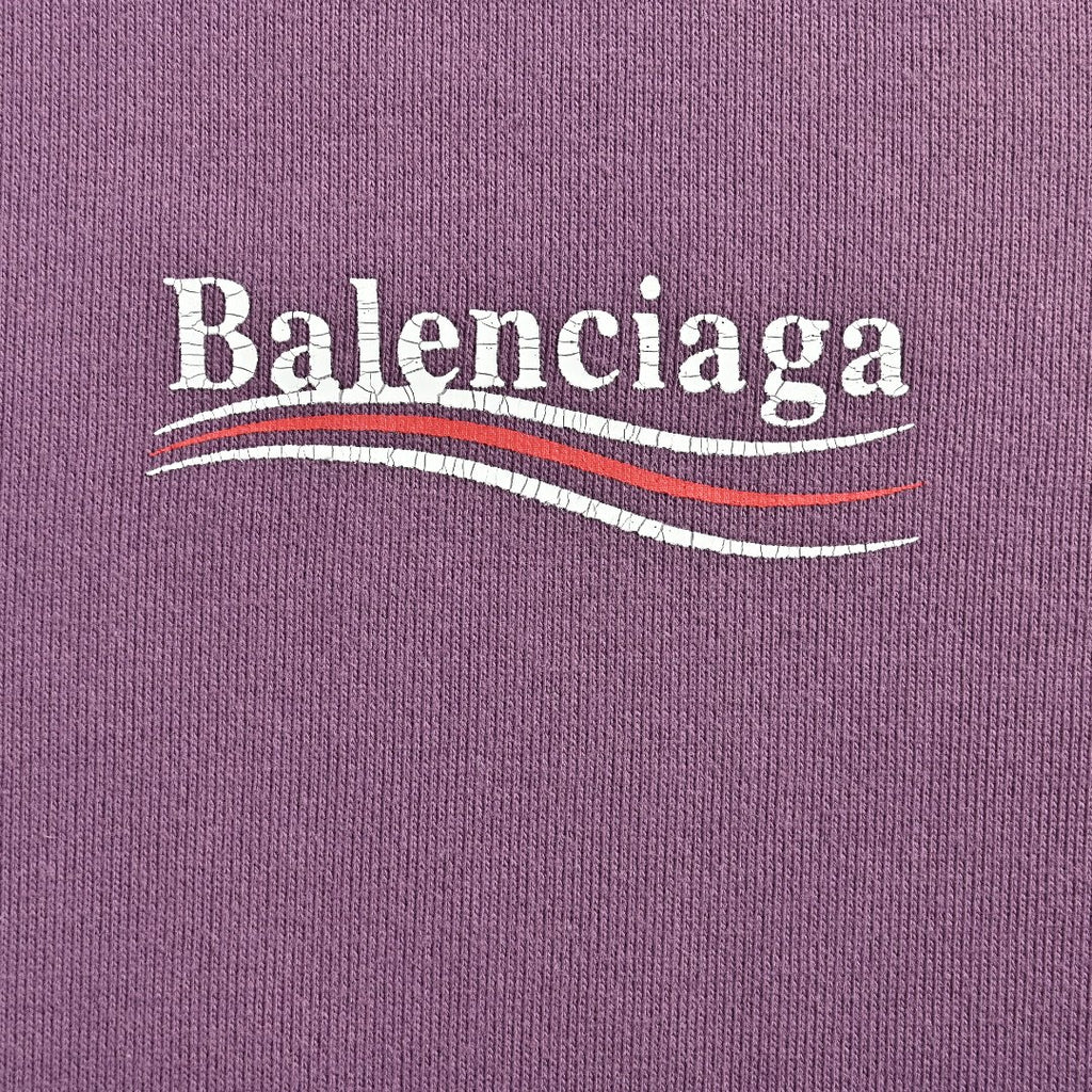 Balenciaga Washed Cola Letter Logo Hoodie — Washed Purple