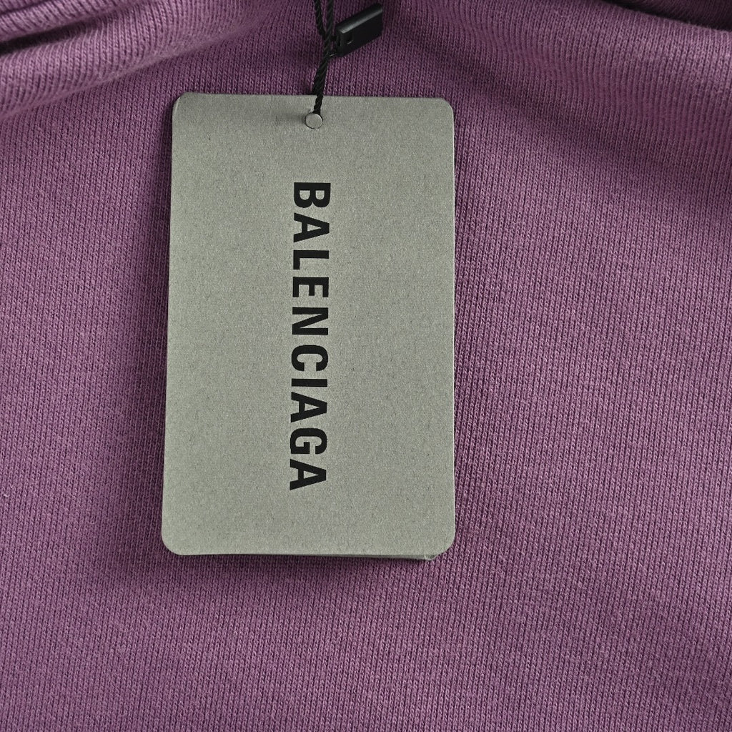 Balenciaga Washed Cola Letter Logo Hoodie — Washed Purple