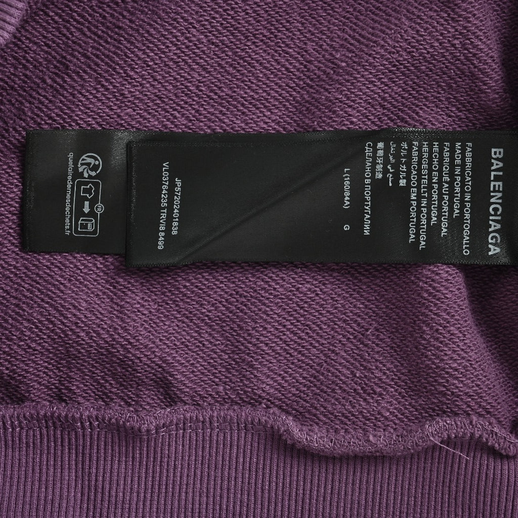 Balenciaga Washed Cola Letter Logo Hoodie — Washed Purple