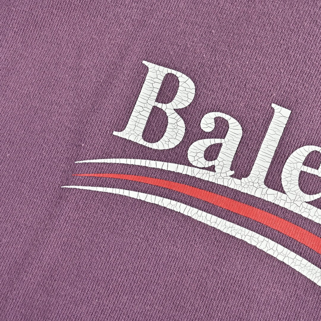 Balenciaga Washed Cola Letter Logo Hoodie — Washed Purple