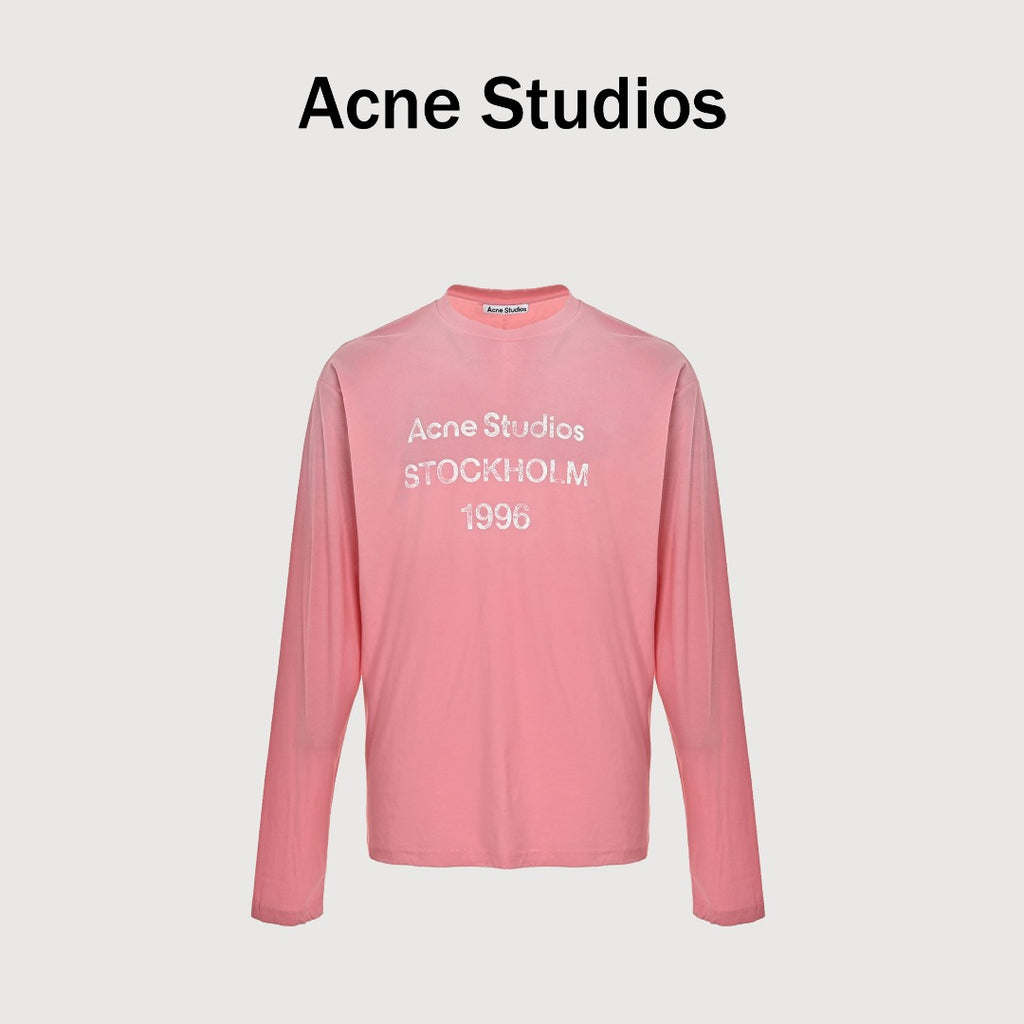 Acne Studios 1996 Limited Edition Distressed Long Sleeve T-Shirt — Pink