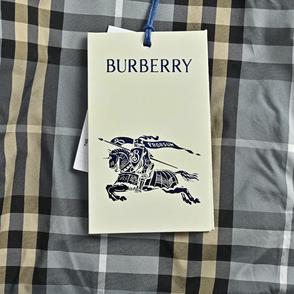 Burberry BBR Grey-Green Tartan Reversible Hooded Jacket