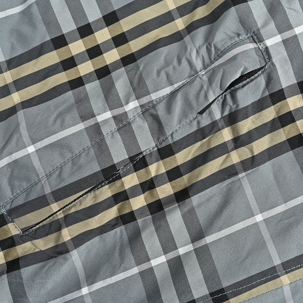 Burberry BBR Grey-Green Tartan Reversible Hooded Jacket