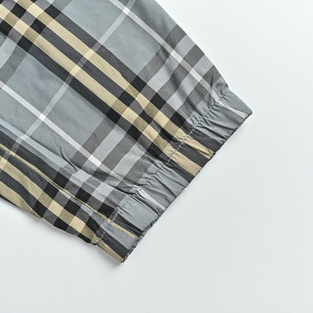 Burberry BBR Grey-Green Tartan Reversible Hooded Jacket