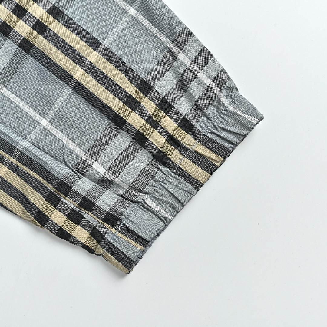 Burberry BBR Grey-Green Tartan Reversible Hooded Jacket