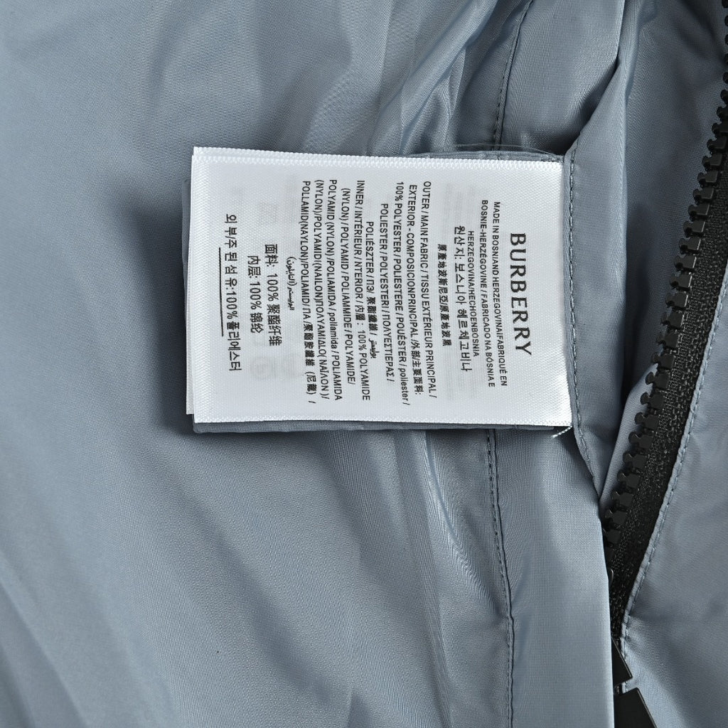 Burberry BBR Grey-Green Tartan Reversible Hooded Jacket