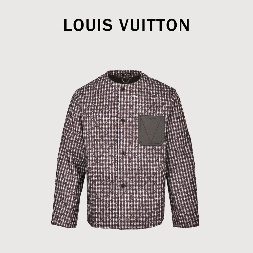 Louis Vuitton LV Monogram Chic Collarless Tweed Jacket