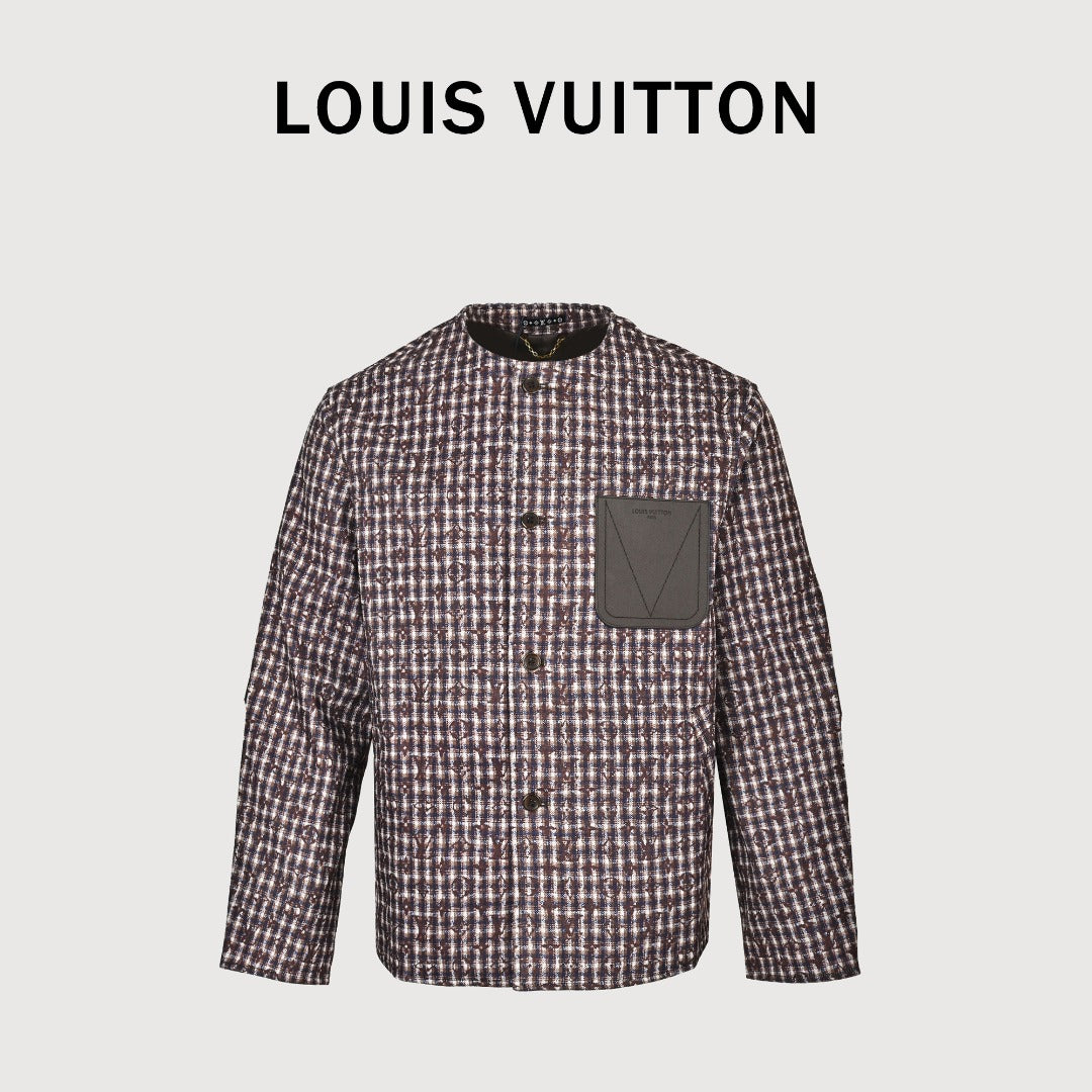 Louis Vuitton LV Monogram Chic Collarless Tweed Jacket