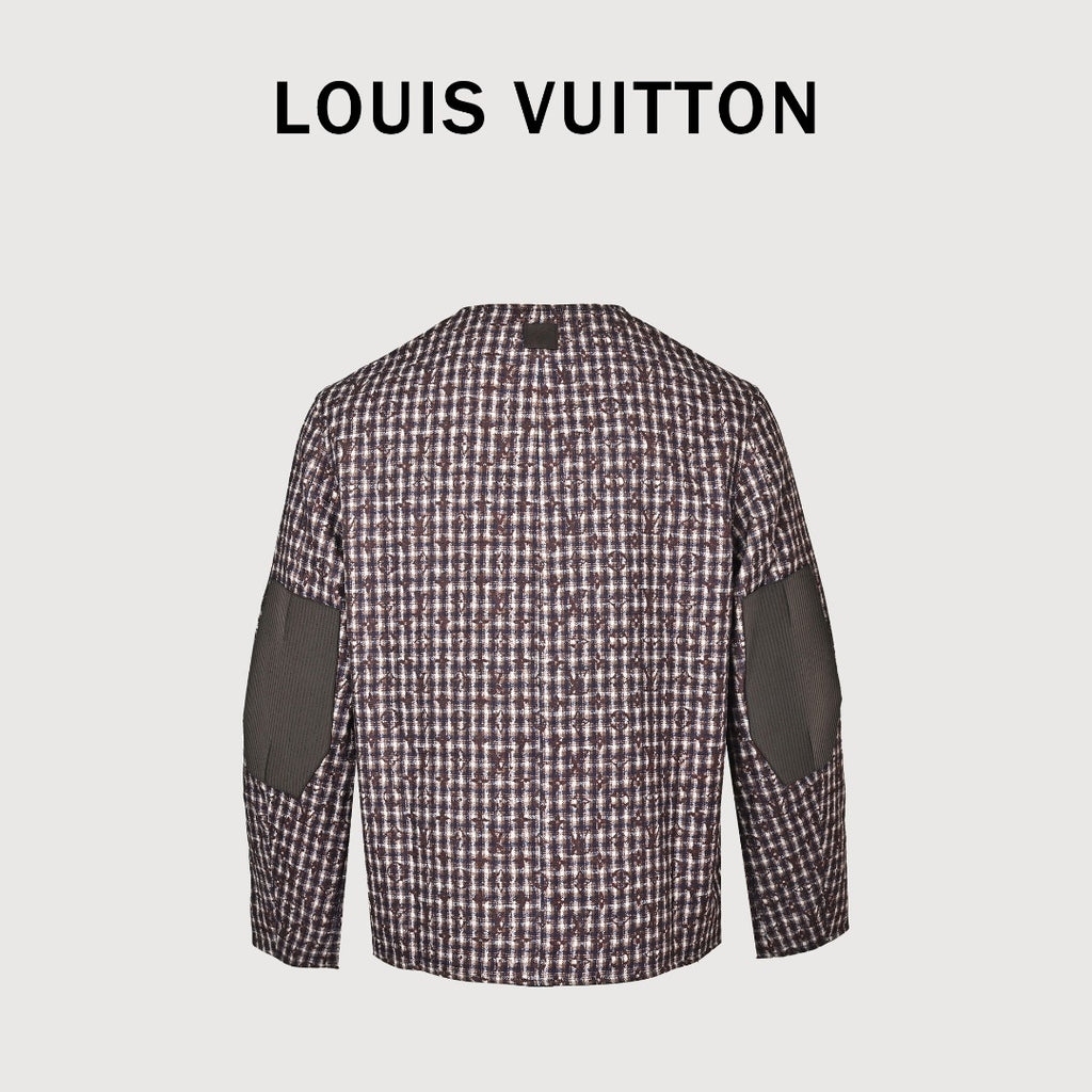 Louis Vuitton LV Monogram Chic Collarless Tweed Jacket