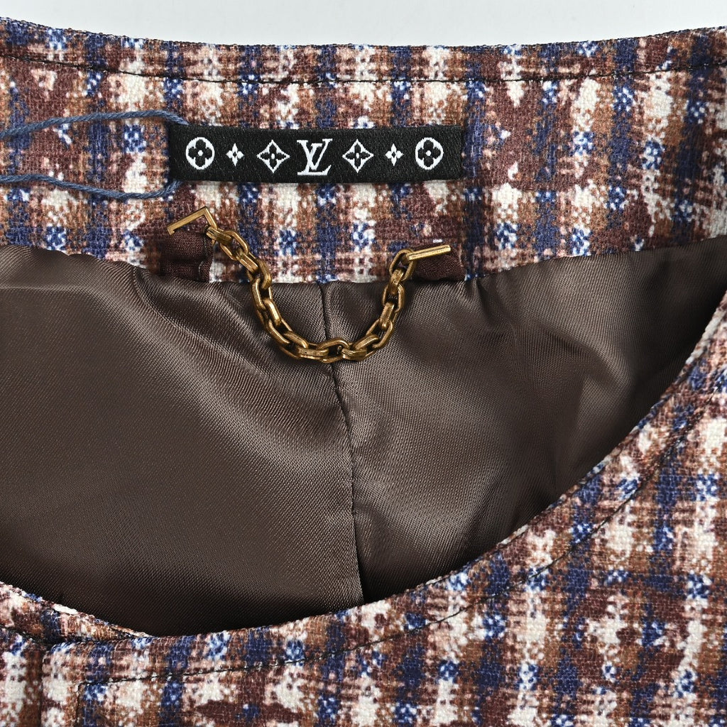 Louis Vuitton LV Monogram Chic Collarless Tweed Jacket
