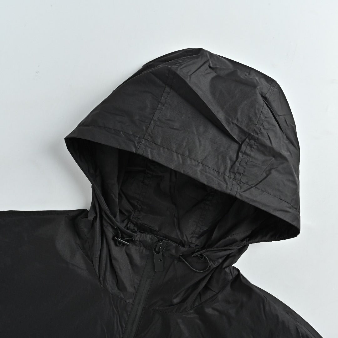 Burberry BBR Equestrian Knight Badge Nylon Hooded Jacket — Black