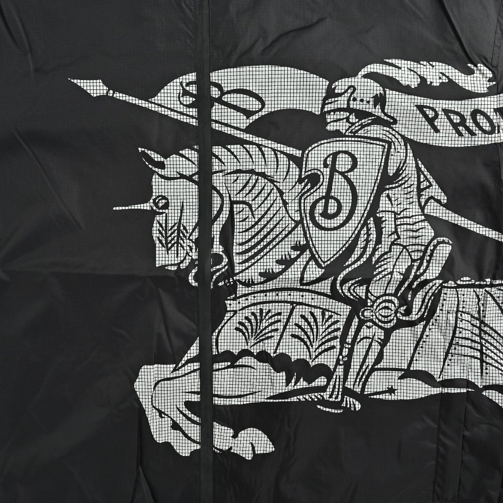 Burberry BBR Equestrian Knight Badge Nylon Hooded Jacket — Black