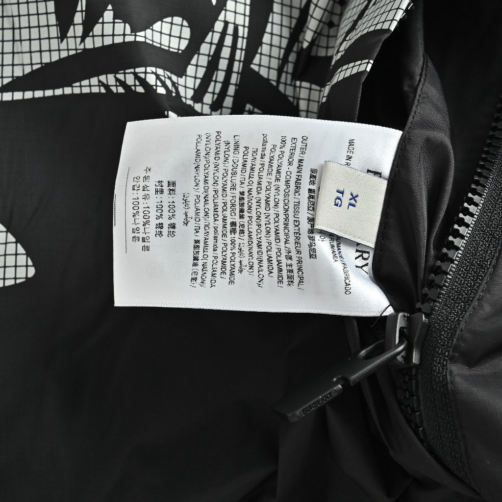 Burberry BBR Equestrian Knight Badge Nylon Hooded Jacket — Black
