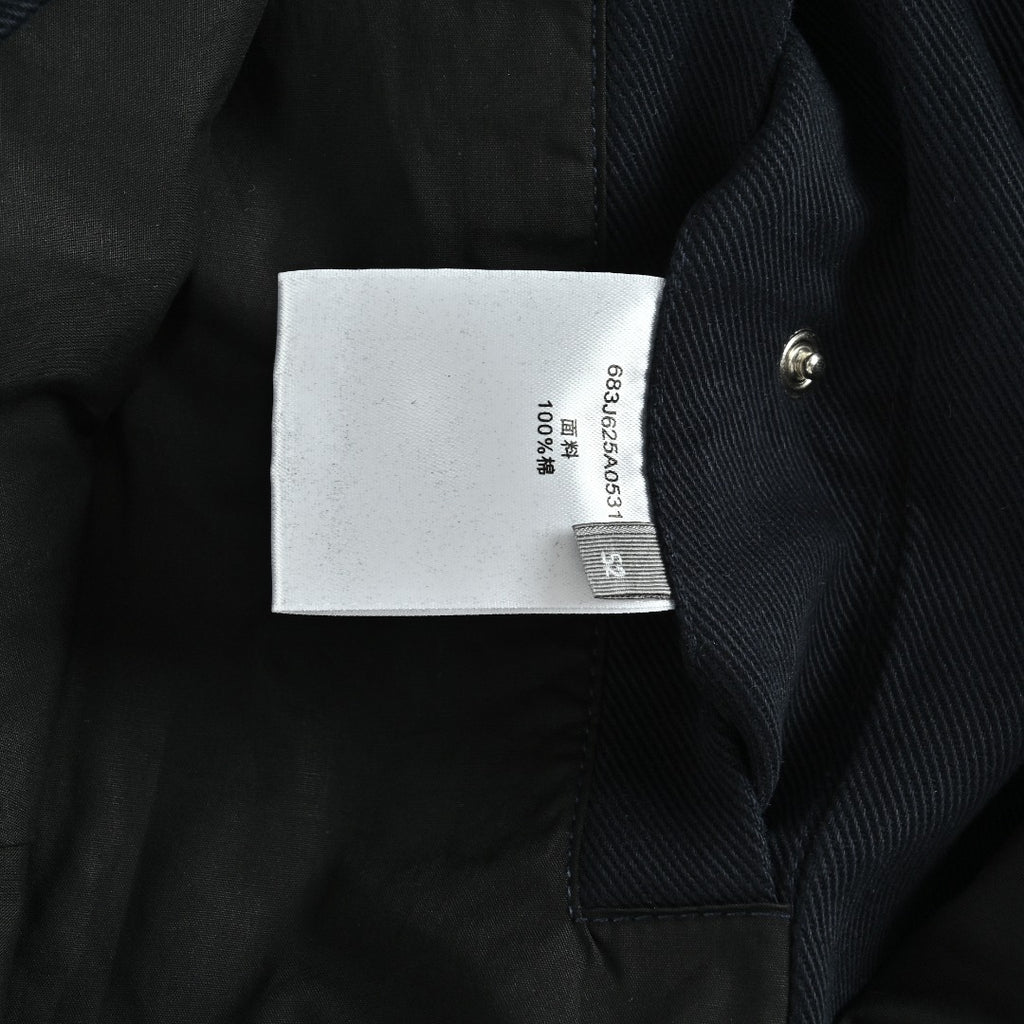 Dior CD Snap-Button Leather Collar Jacket — Black