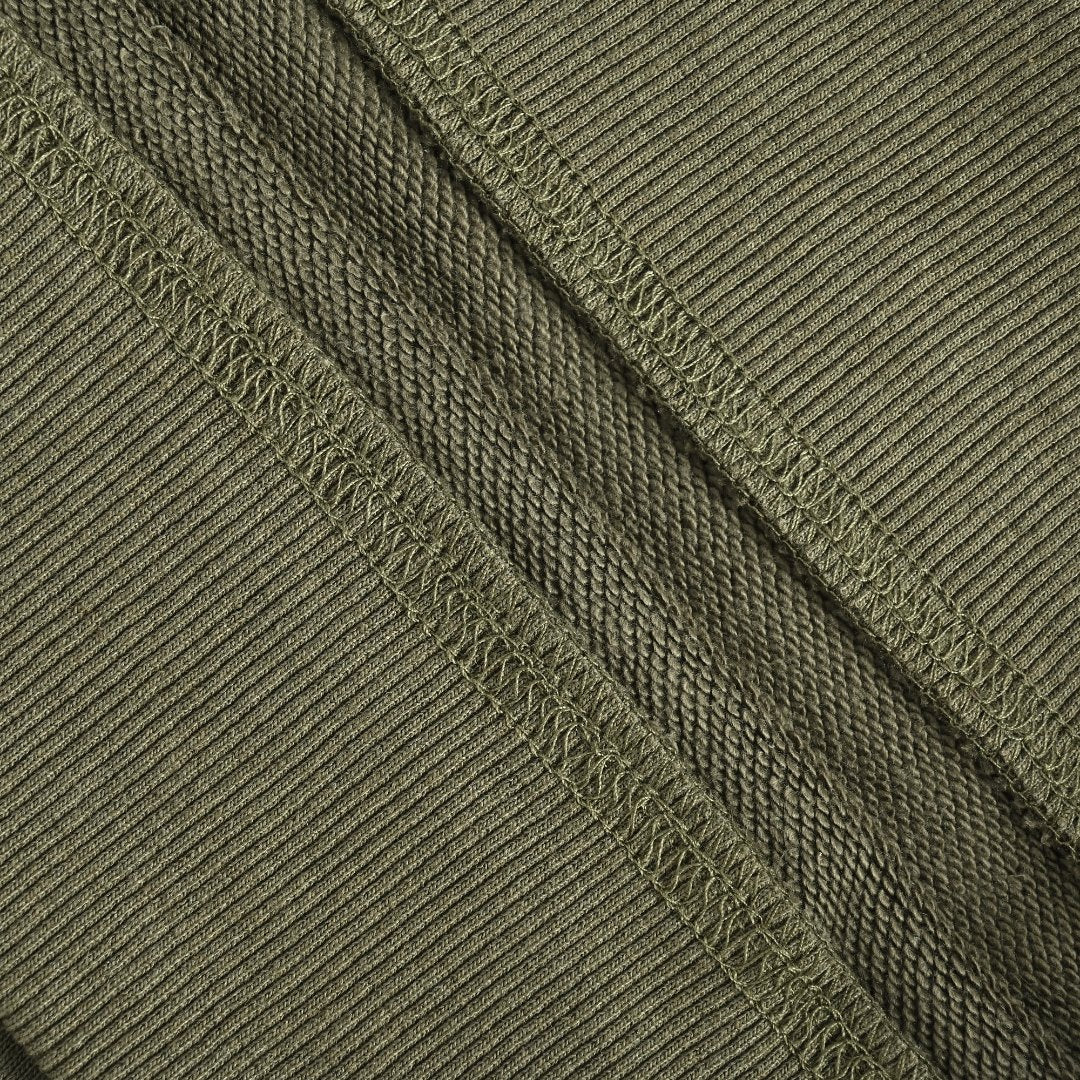 Stone Island SS26 Sleeve Badge Half-Zip Pullover Sweatshirt — Olive Green