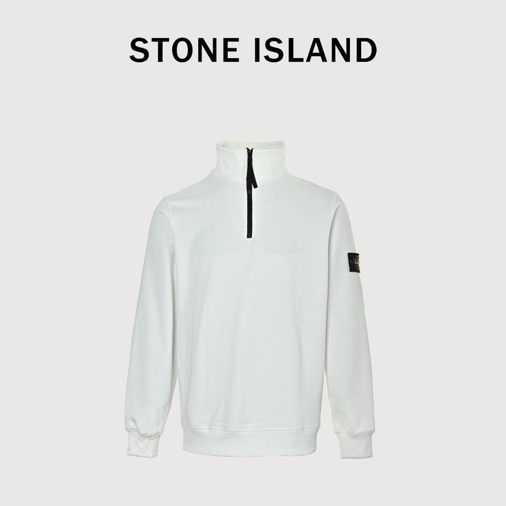 Stone Island SS26 Sleeve Badge Half-Zip Pullover Sweatshirt