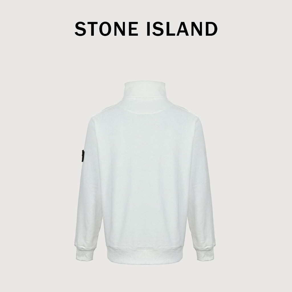 Stone Island SS26 Sleeve Badge Half-Zip Pullover Sweatshirt