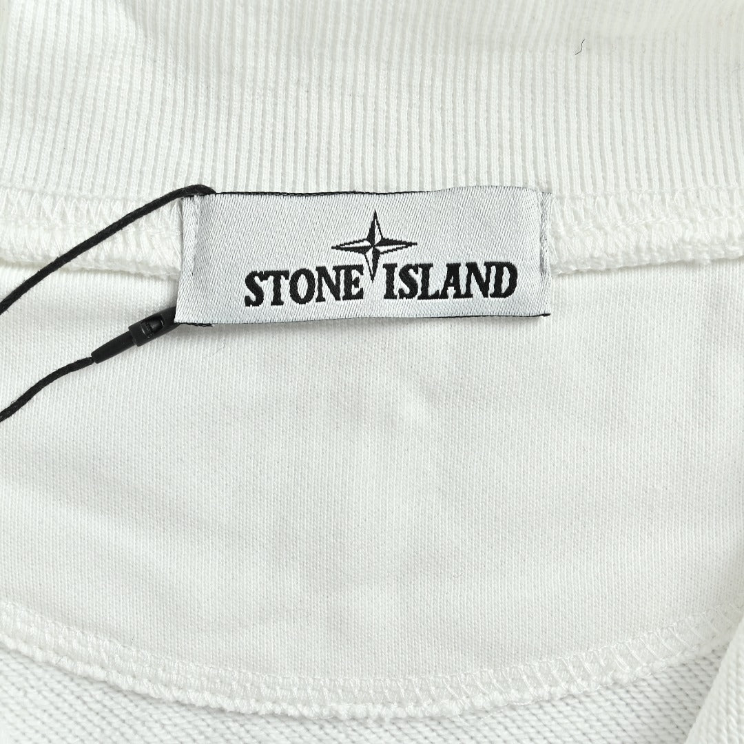 Stone Island SS26 Sleeve Badge Half-Zip Pullover Sweatshirt