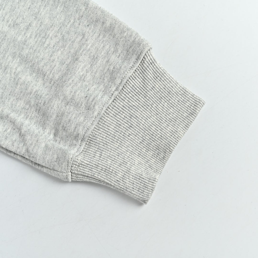 Stone Island SS26 Sleeve Badge Half-Zip Pullover Sweatshirt — Light Grey Marl