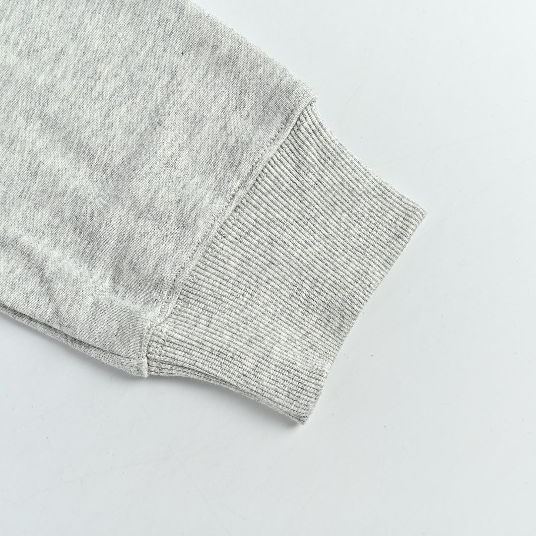 Stone Island SS26 Sleeve Badge Half-Zip Pullover Sweatshirt — Light Grey Marl